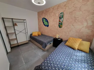 Cama o camas de una habitación en Terraza Almería