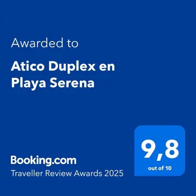 Certificado, premio, señal o documento que está expuesto en Atico Duplex en Playa Serena