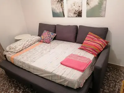 Cama o camas de una habitación en Alojamiento Dunas centro