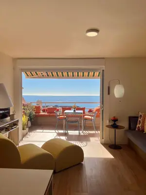 Zona de estar de Ático 1ª línea de playa en Puerto de Aguadulce