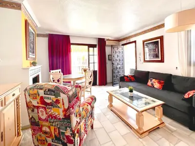 Zona de estar de Marisol Apartment Vera Playa Andalusia 150 m from the Beach, Spain