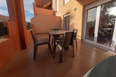 Un balcón o terraza de Apartamento en Vera Playa - Primera línea - Vistas al mar