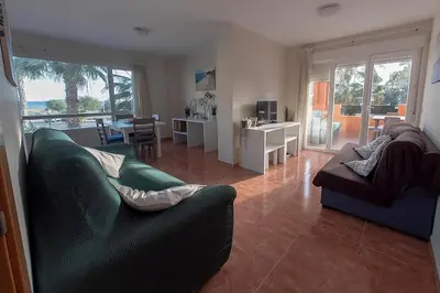 Zona de estar de Apartamento en Vera Playa - Primera línea - Vistas al mar