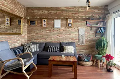 Zona de estar de Bonito apartamento con vistas al mar
