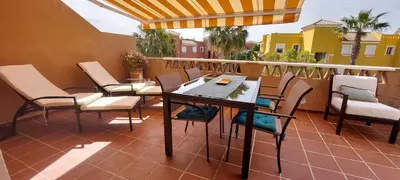 Un balcón o terraza de Ático Chipre naturist FKK Vera-playa