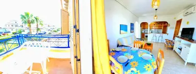 Un balcón o terraza de Ático piscina Veramar 5 Vera Playa primera línea de playa