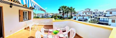 Un balcón o terraza de Ático piscina Veramar 5 Vera Playa primera línea de playa