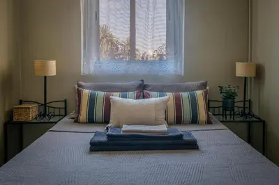Cama o camas de una habitación en Apartamento Naturista “VeraBella”