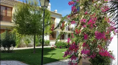 Jardín al aire libre en Apartamento Soleado Vera Costa, 200 m de la playa