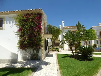 Jardín al aire libre en Apartamento Soleado Vera Costa, 200 m de la playa