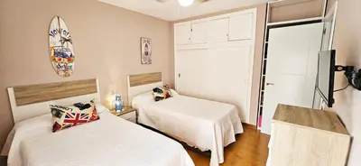 Cama o camas de una habitación en Apartamento Los Flamencos