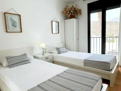 Cama o camas de una habitación en Casas de la Loma, Macenas Resort
