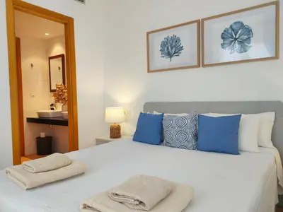 Cama o camas de una habitación en Casas de la Loma, Macenas Resort