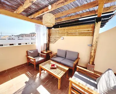Zona de estar de BORA BORA Ático con piscina privada en Vera Paraíso