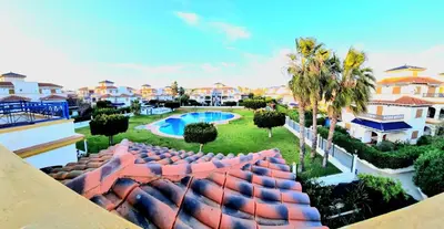 Piscina en o cerca de Dúplex 3 Dormitorios VERAMAR 5 Vera Playa primera línea de playa con vistas al mar